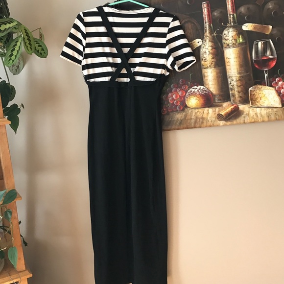 Vintage pin up suspender stripped midi dress - Picture 6 of 8